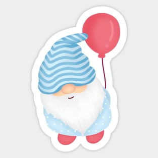 Sweet gnome brings balloon Sticker